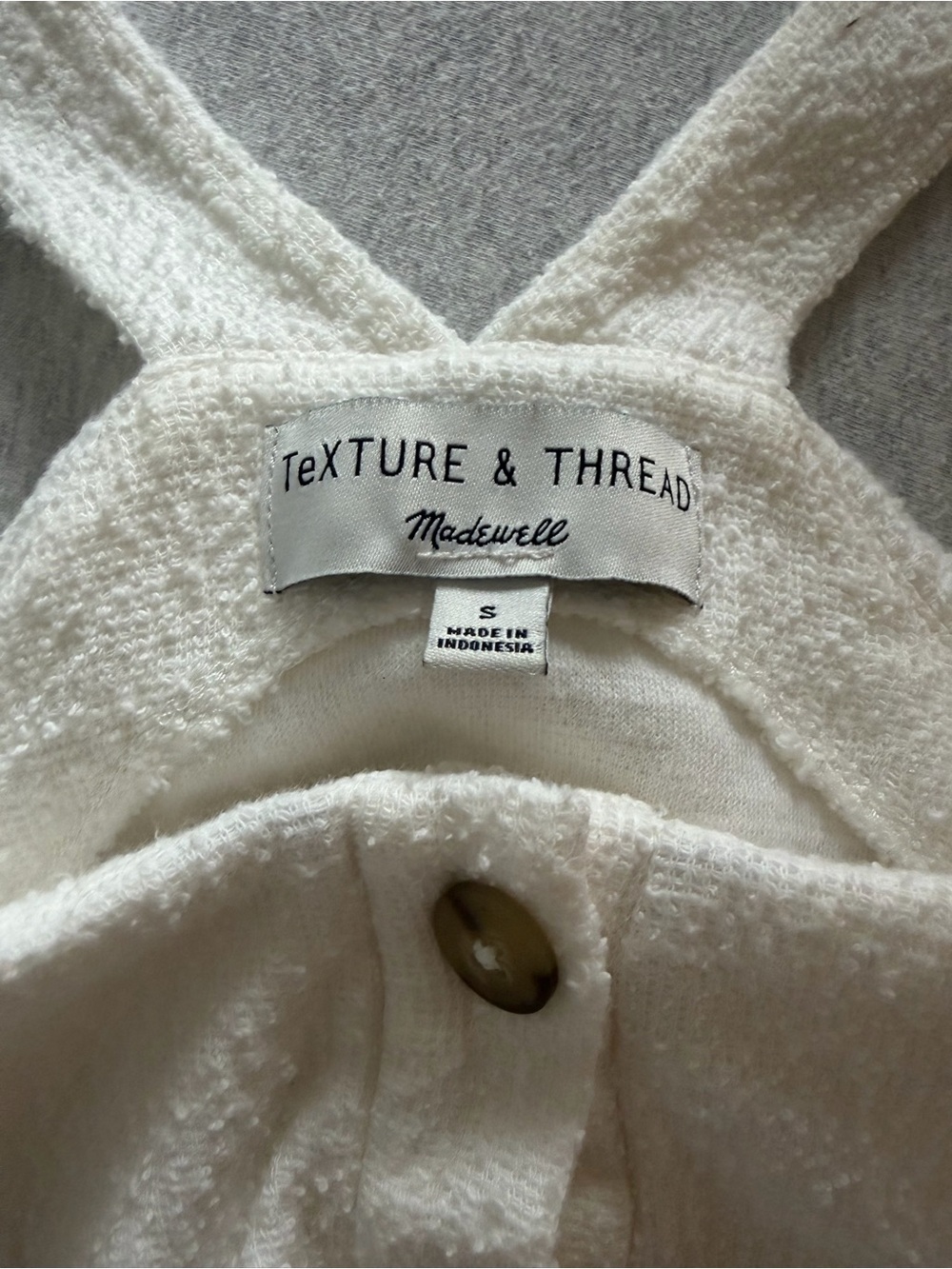 Madewell Texture & Thread White Tie-Front Crop Tank Top Size Small